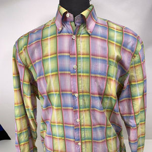 CORNELIANI Colorful Plaid Lightweight Cotton LS BD